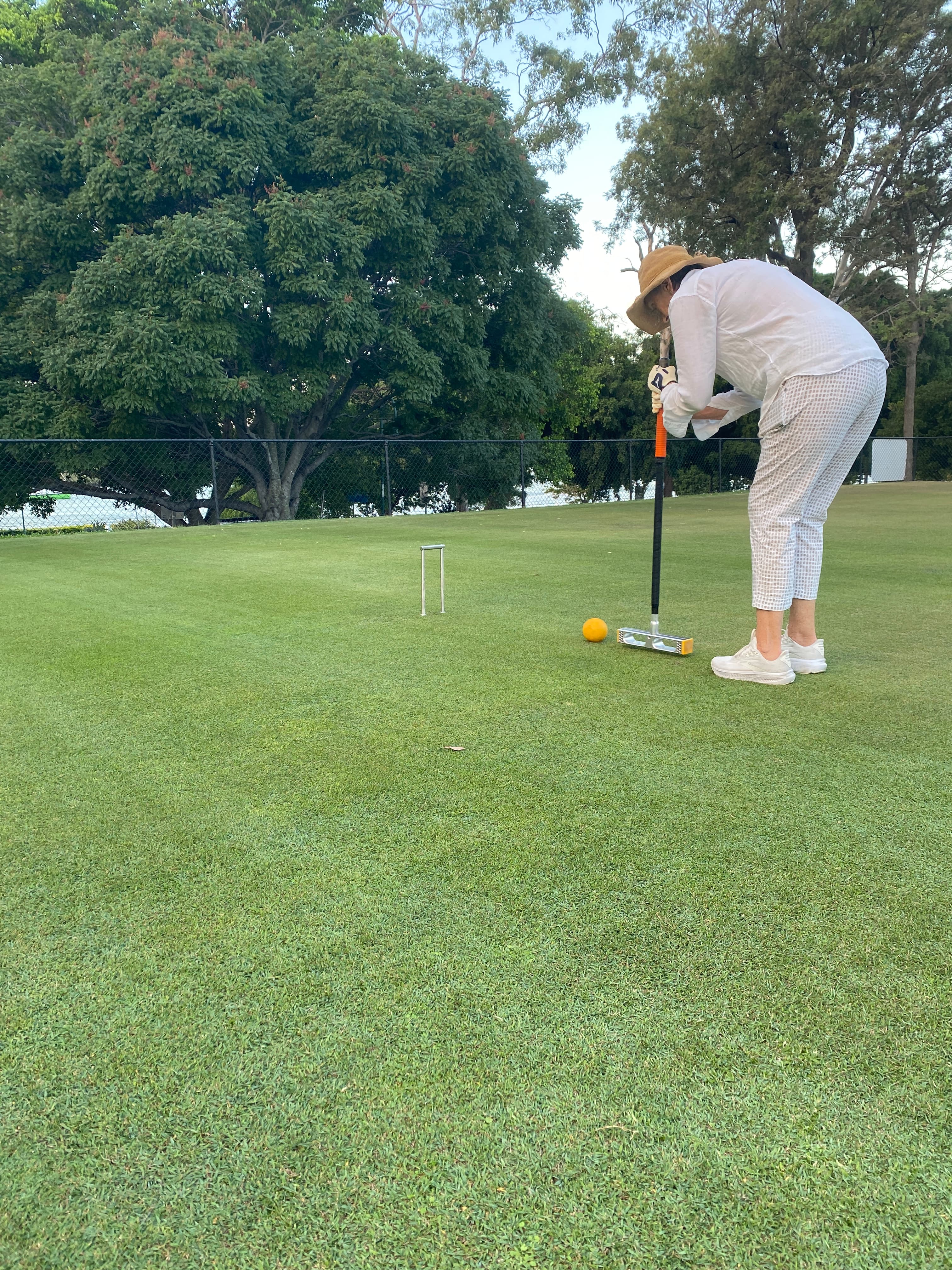 Sue Practices for First Queensland Croquet Event
